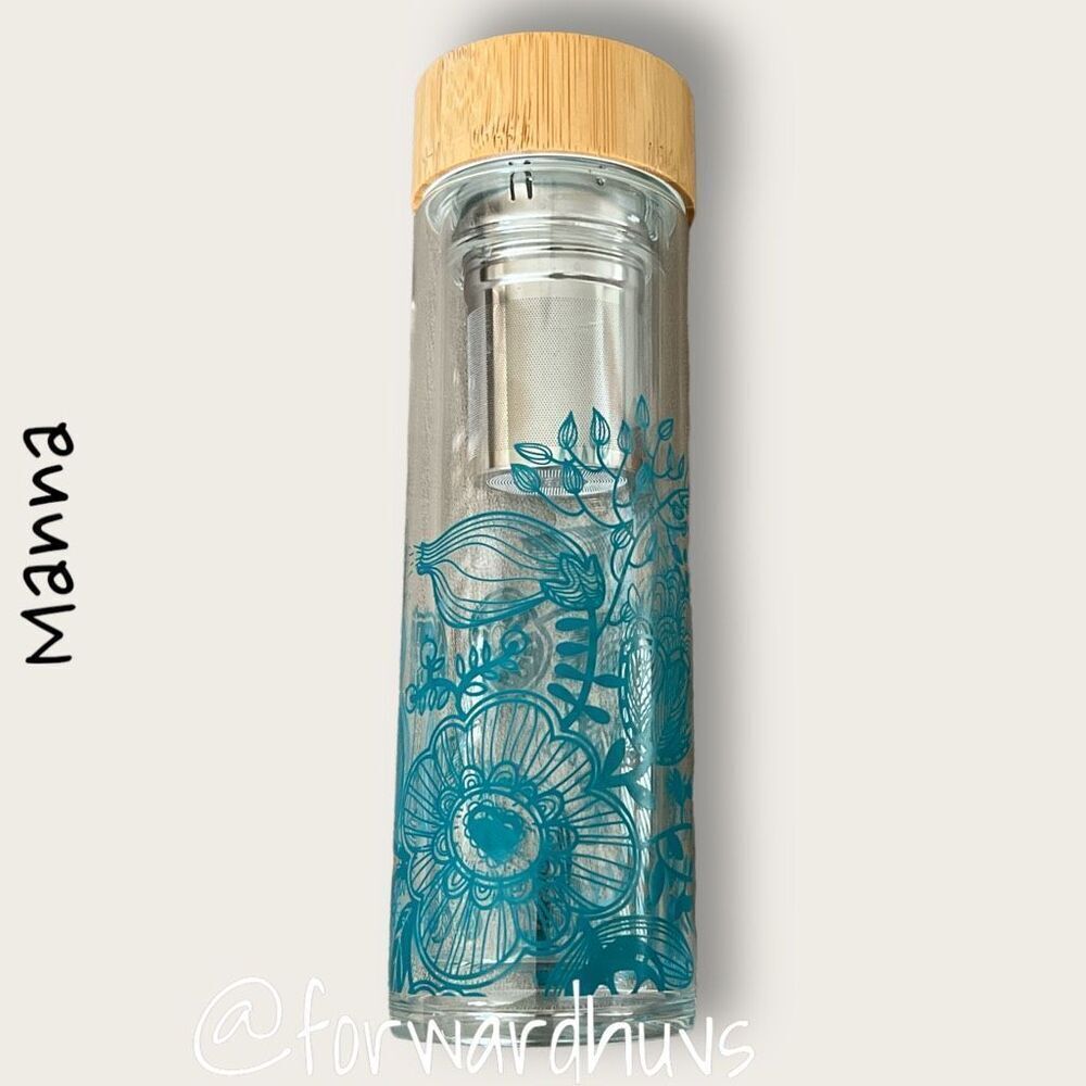 Manna Wai 20oz Glass Bottle Stainless Steel Infuser